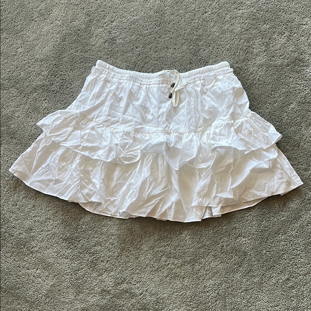 Entro White Ruffled Skort Skirt